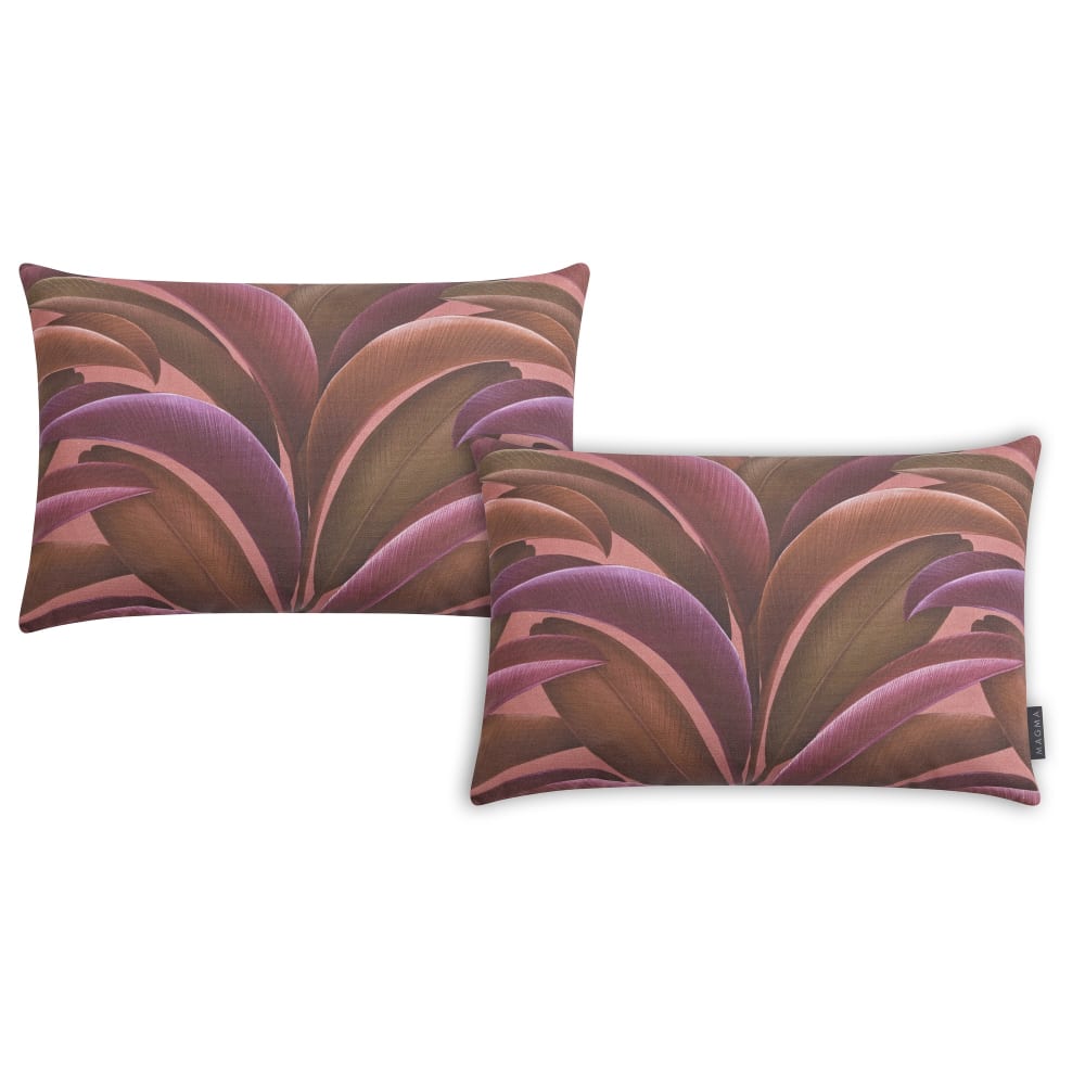 Magma Housses de coussin motif végétal rose multicolore-lot de 2-40 x 60 style inspirations d'ailleurs - Acrylique