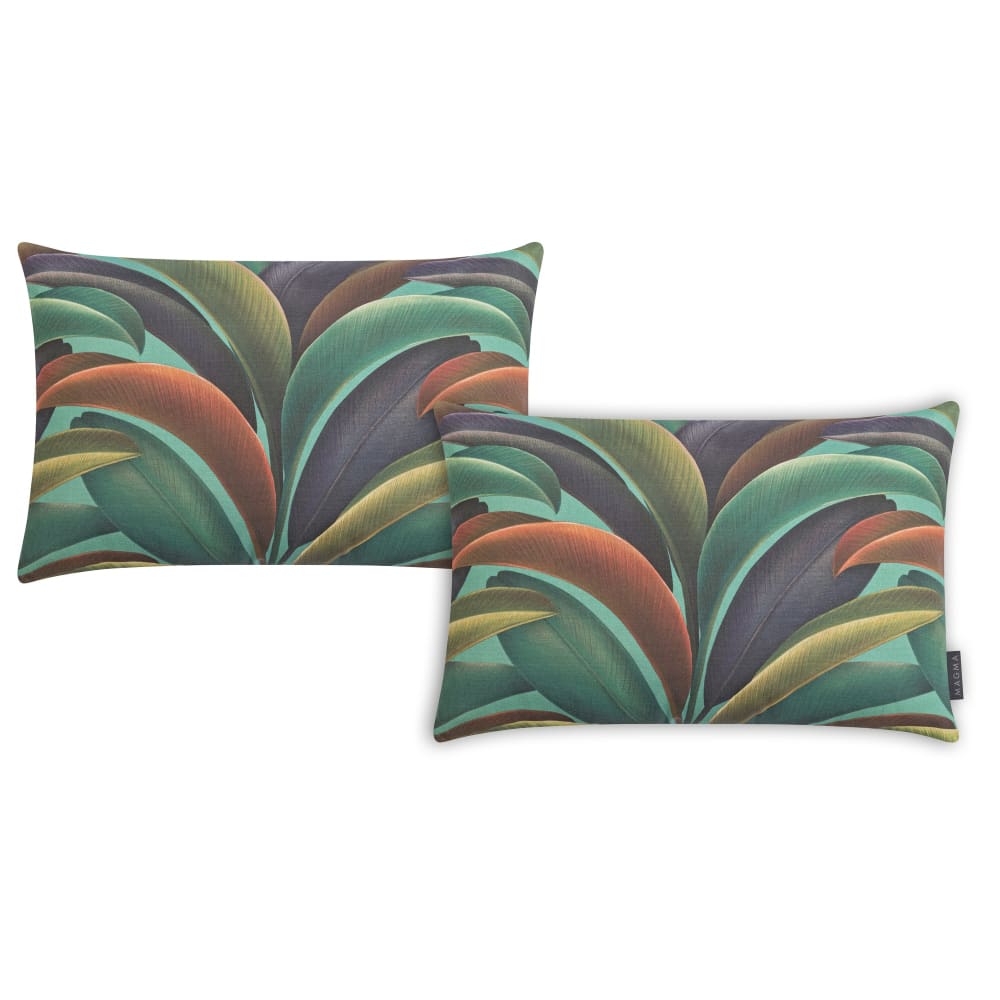 Magma Housses de coussin motif végétal vert multicolore-lot de 2-40 x 60 style inspirations d'ailleurs - Acrylique