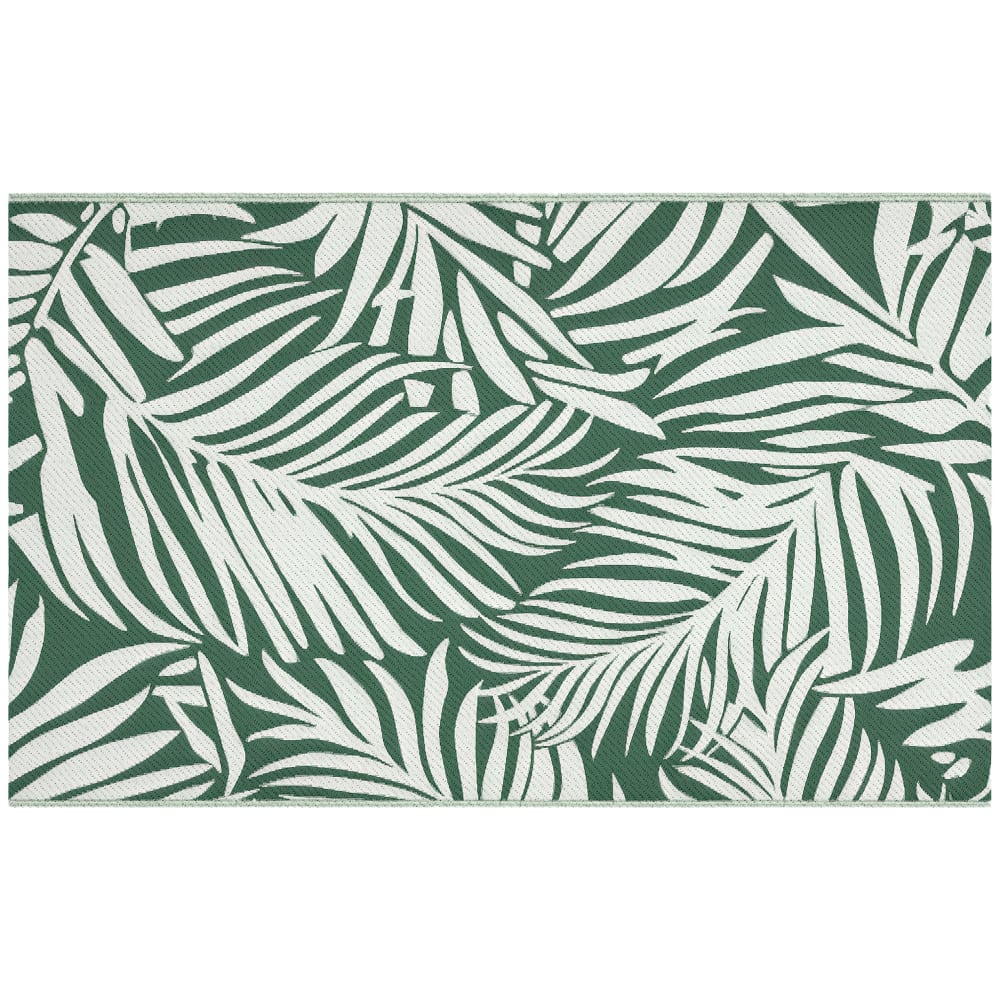 Tapis extérieur motif feuilles réversible - dim. 2,43L x 1,52l m