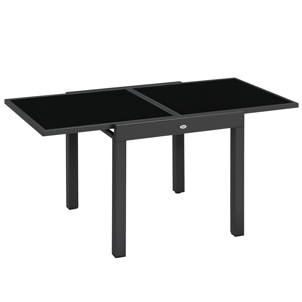Table extensible de jardin grande taille anthracite noir