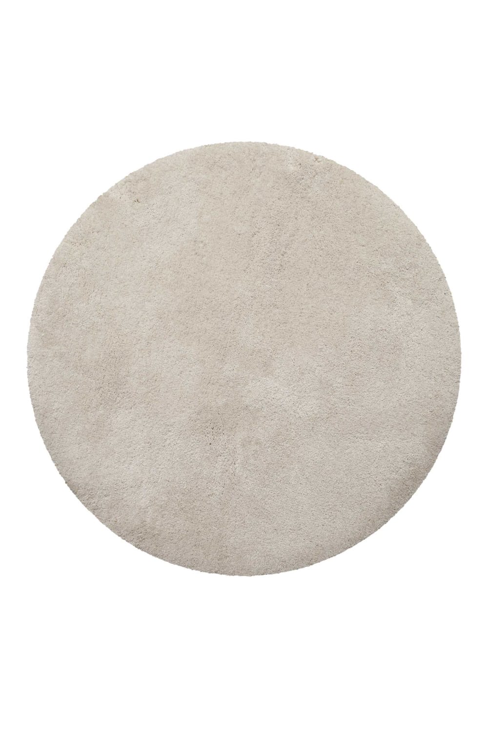 Tapis de bain microfibre rond très doux uni beige naturel D90
