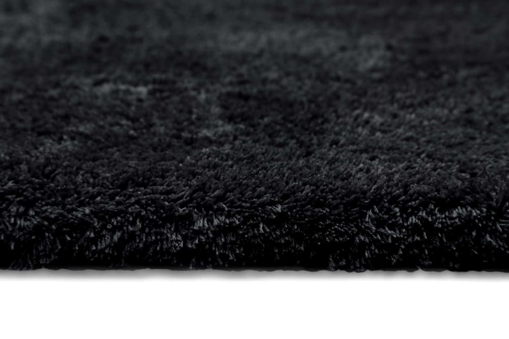 Weicher Hochflor Badteppich schwarz, rutschfest  60x100 - Maisons