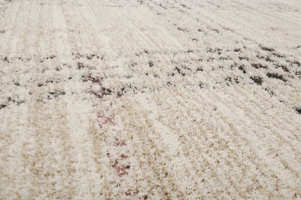 Tapis à poils longs tartan beige et gris 133x200 — vue 4