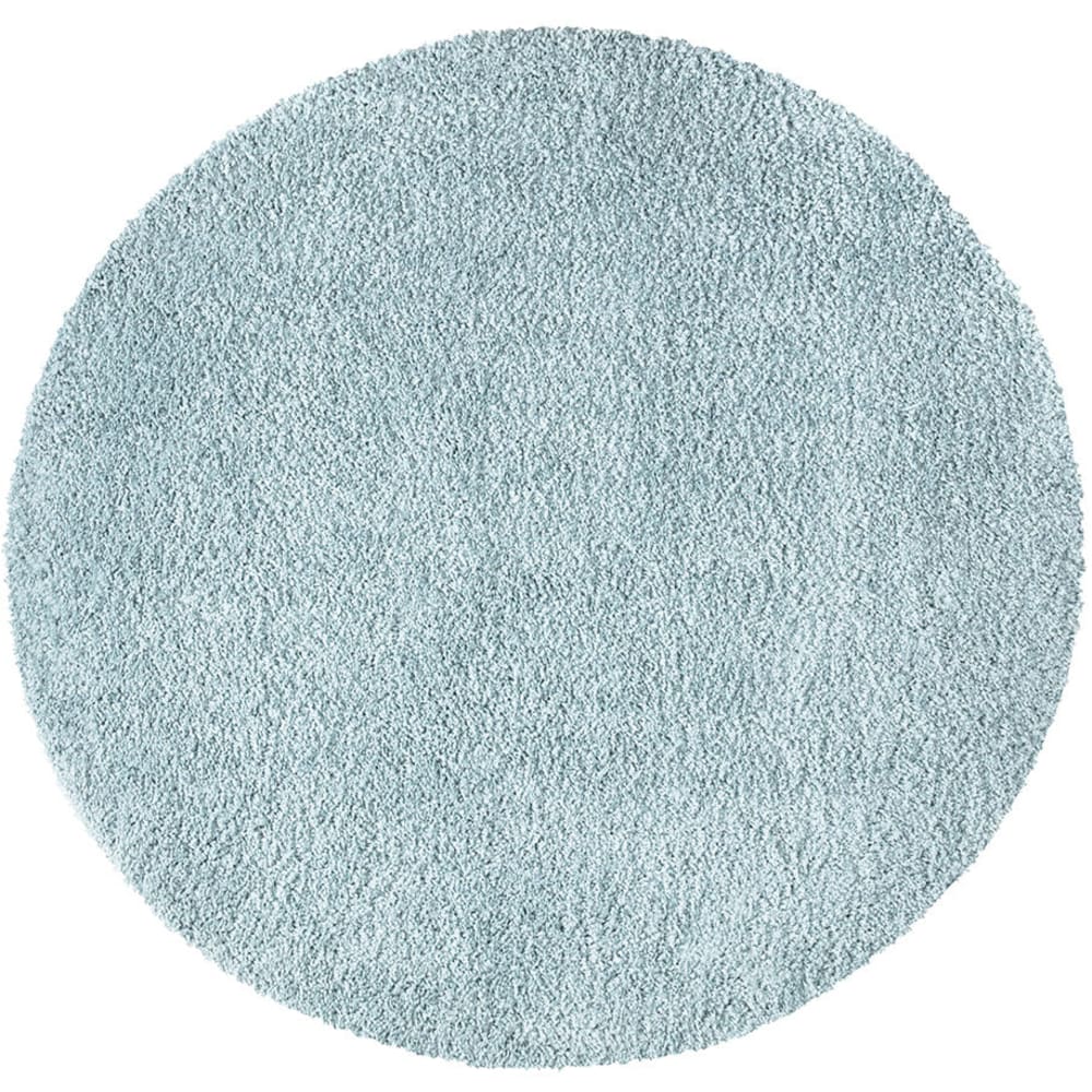Tapis à Poils Longs Rond SOFTY Bleu Azur 120x120cm