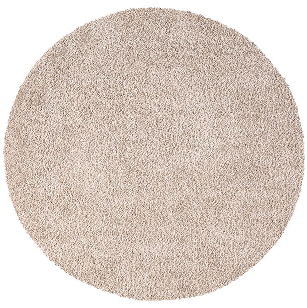 Tapis à Poils Longs Rond SOFTY Sable 80x80cm