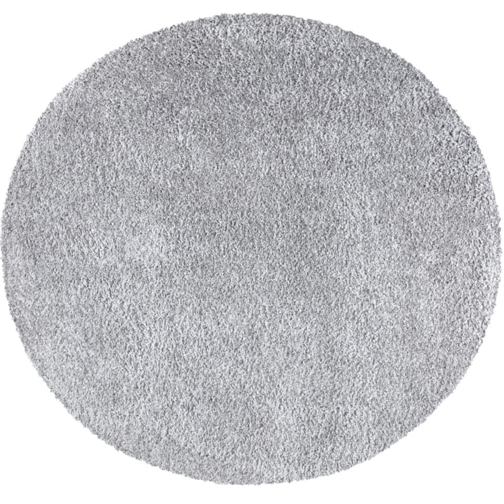 Tapis à Poils Longs Rond SOFTY Gris Souris 200x200cm