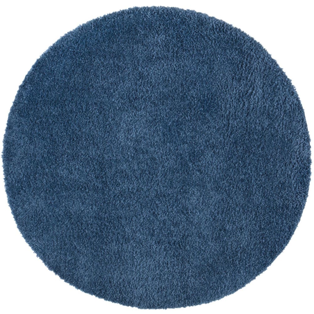 Tapis à Poils Longs Rond SOFTY Bleu 120x120cm
