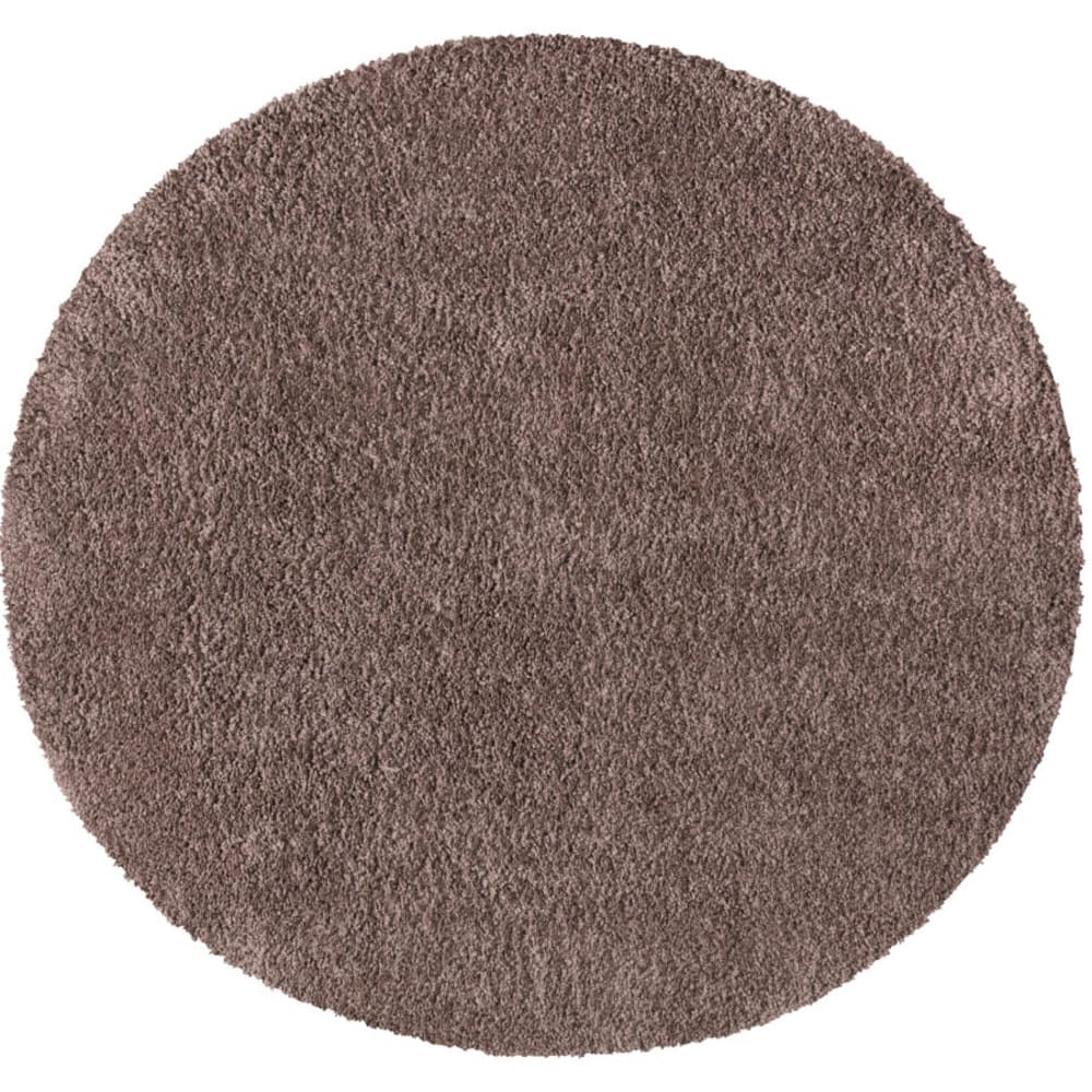 Tapis à Poils Longs Rond SOFTY Mocca 160x160cm