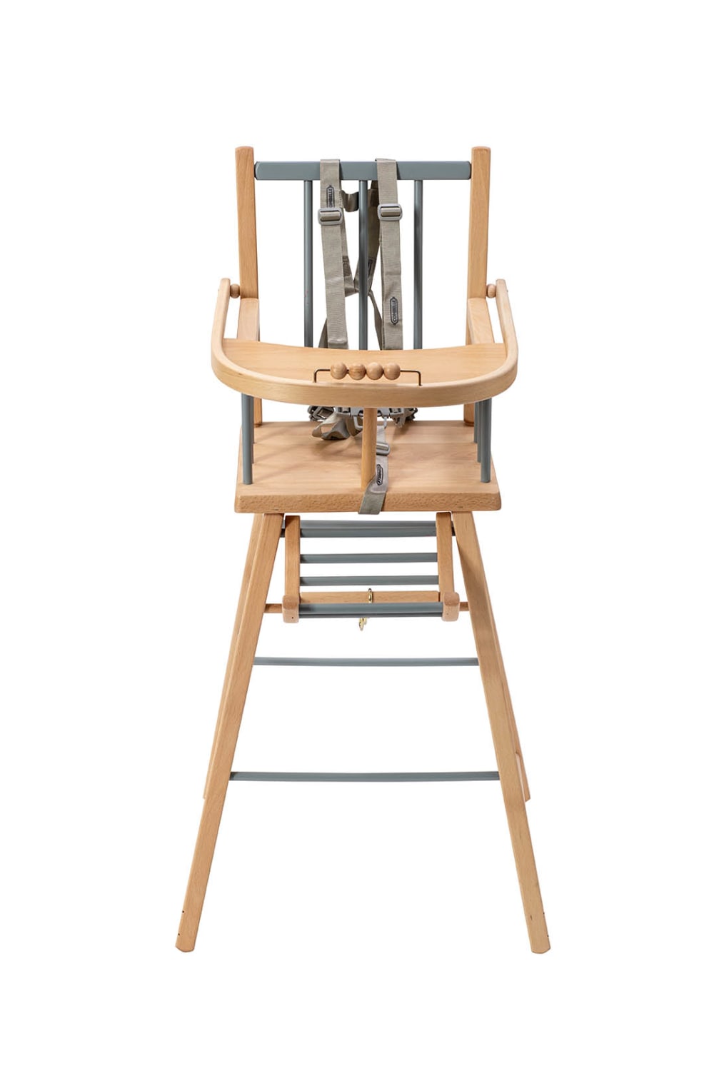 Chaise haute traditionnelle fixe Bleu Gris