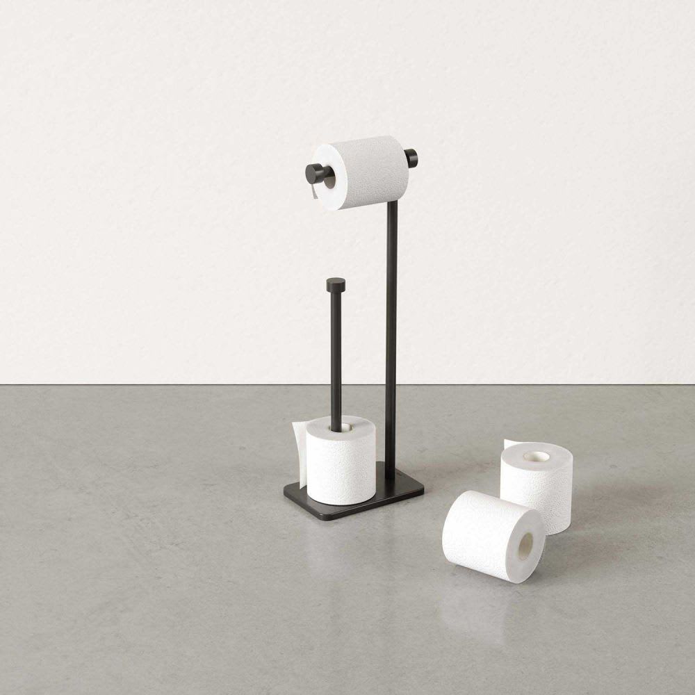 Support pour papier toilette avec réserve cappa noir - Maisons du Monde