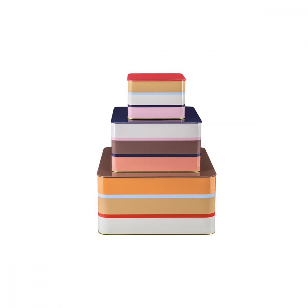 Lot de 3 boites de rangement remember métal multicolore