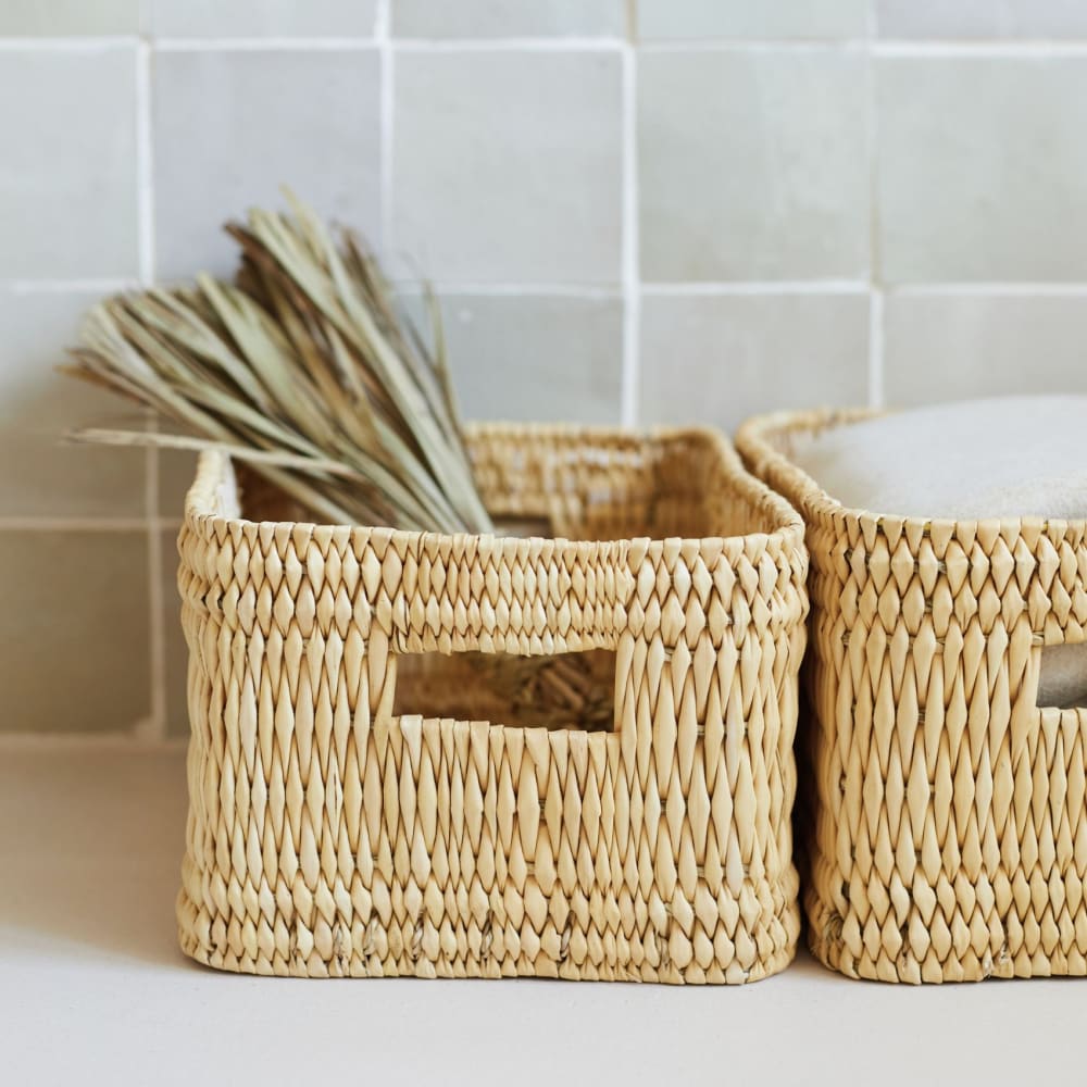 Panier de rangement rectangle  osier naturel 27x19x14 cm