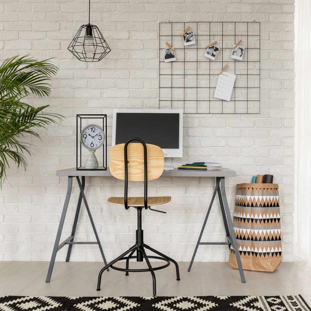 Horloge de table vieille et métal noire et blanche - Maisons du Monde