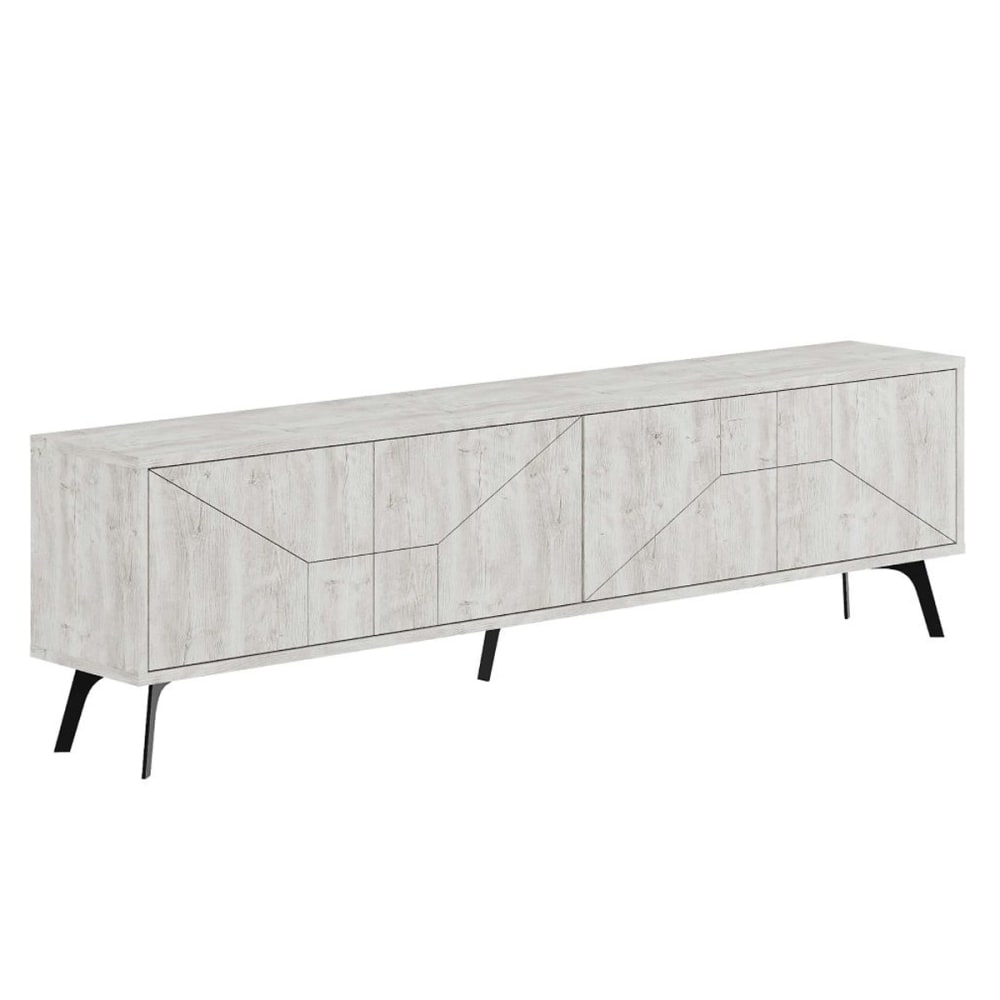 mueble tv 4 puertas 180 cm blanco