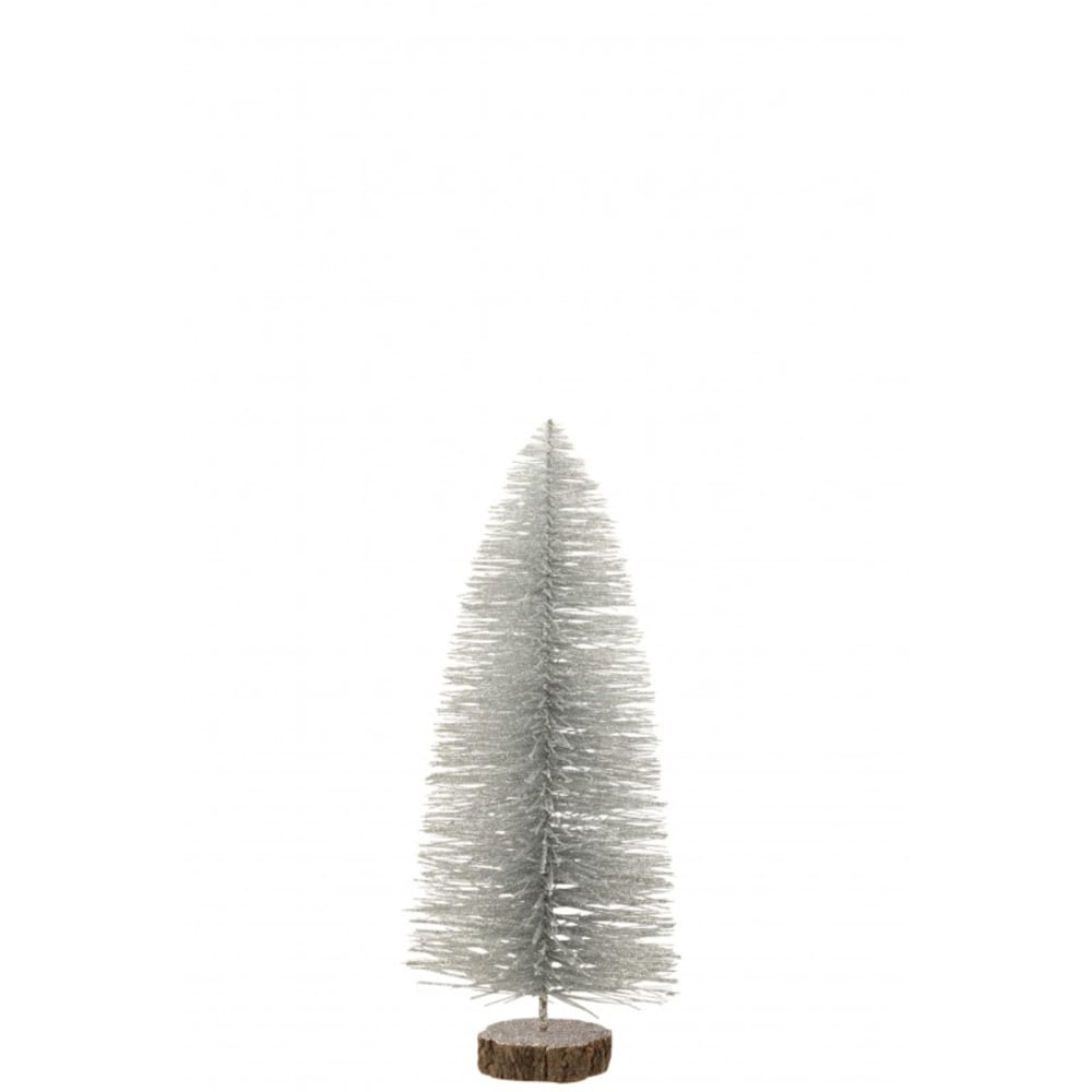 Árbol de navidad decorativo de plástico plateado de 17x17x40 cm