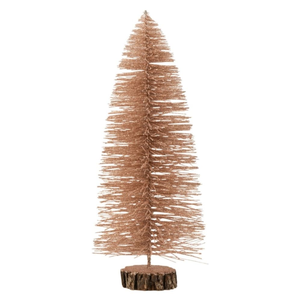 Árbol de navidad decorativo de plástico rosa dorado de 14x14x30 cm