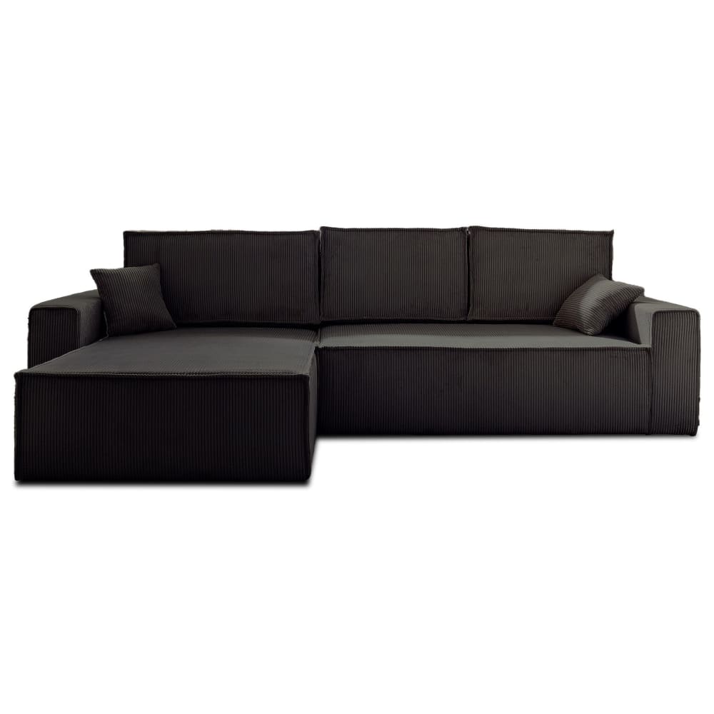 Canapé d'angle convertible - velours gris