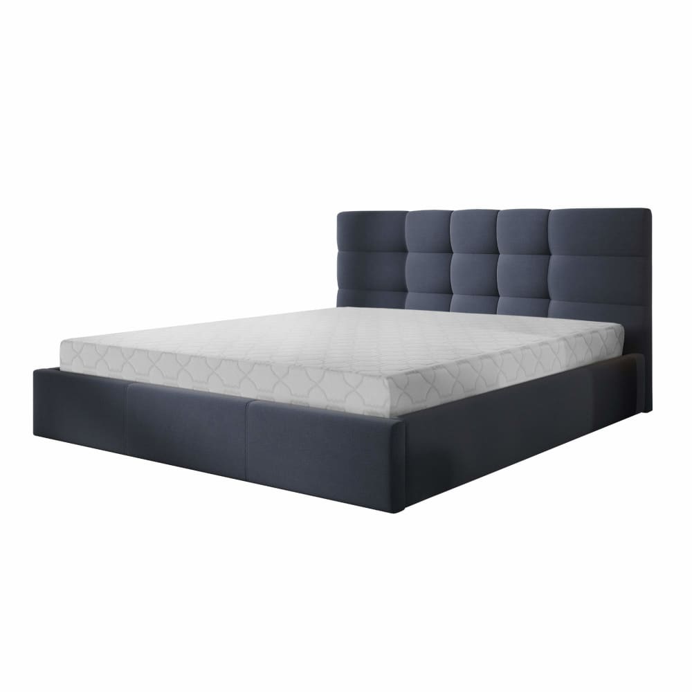Lit coffre king size   180x200   en tissu  bleu ardoise