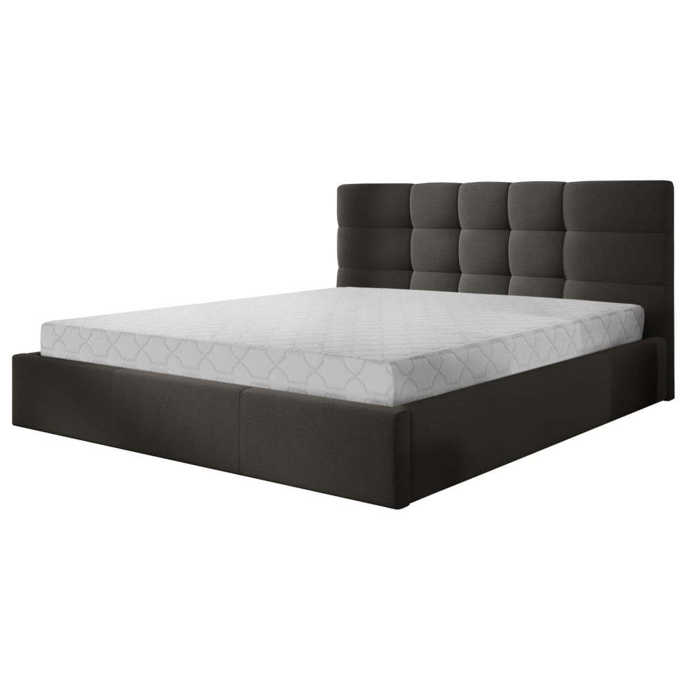 Lit coffre king size   180x200   en tissu  gris anthracite