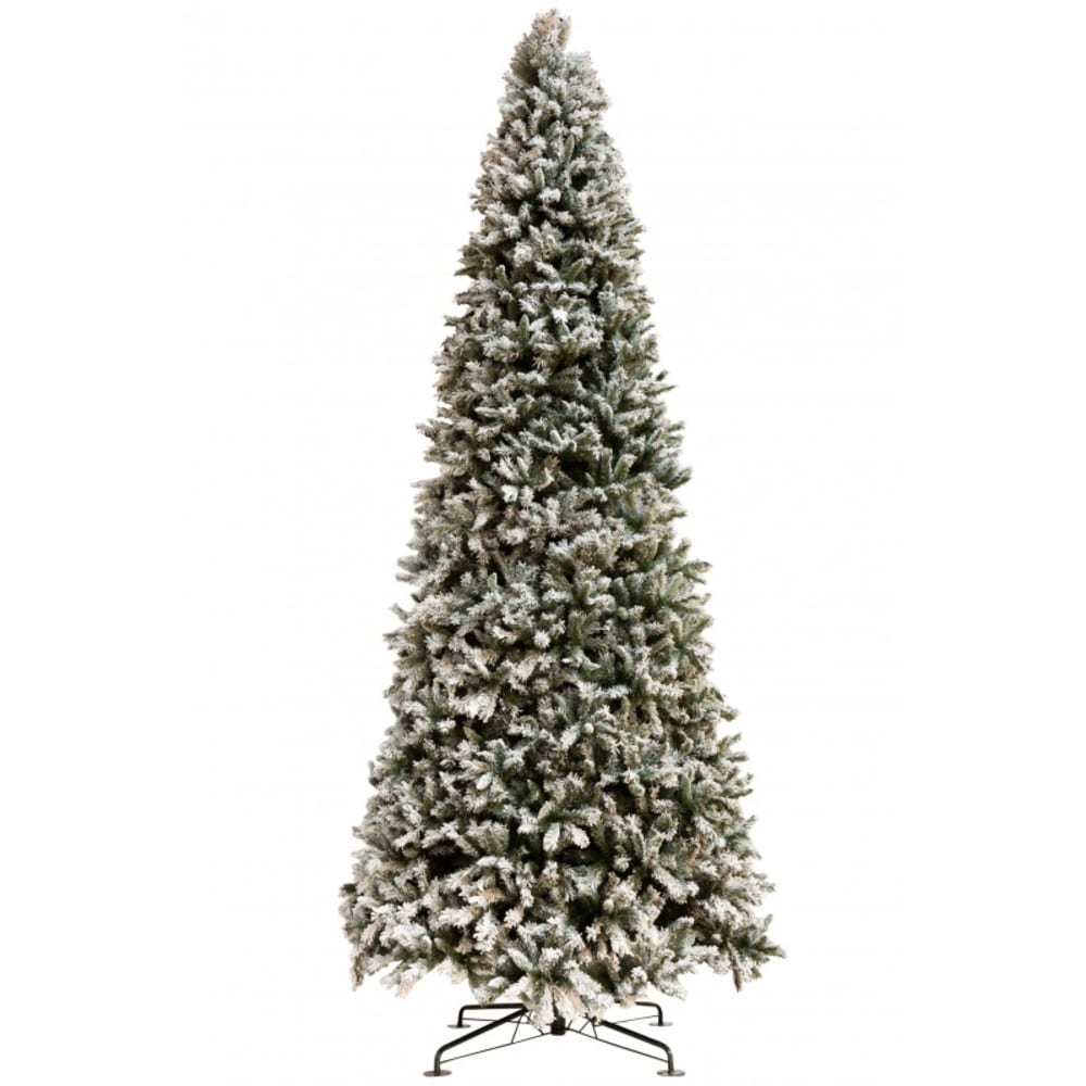 Árbol de Navidad artificial nevado de plástico verde 200x200x450 cm