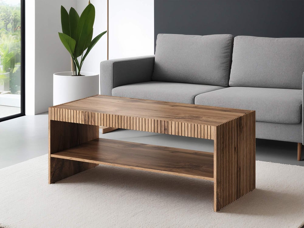 Table basse 1 niche effet bois 120 cm - Maisons du Monde