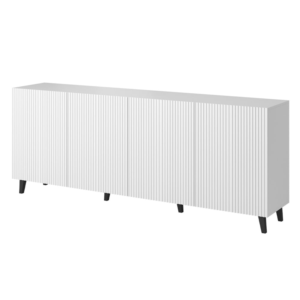 Buffet bas contemporain 200 cm noir / blanc