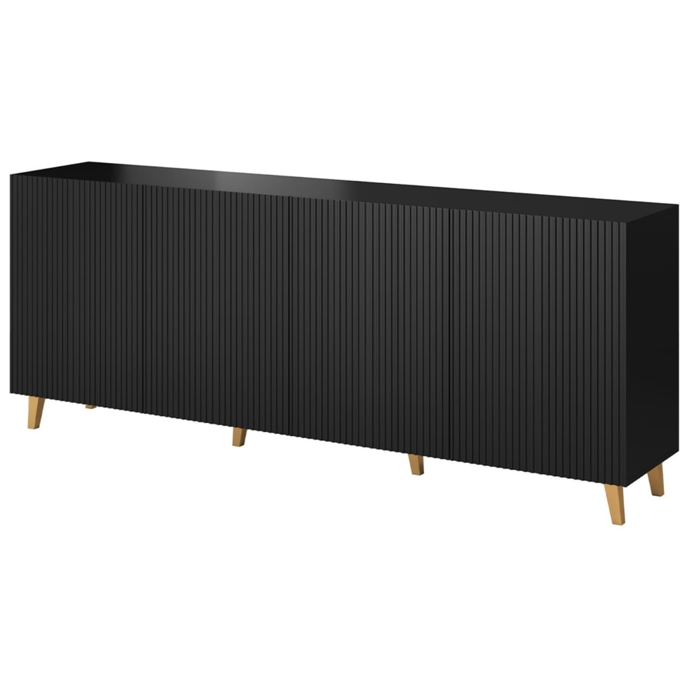 Buffet bas contemporain 200 cm noir / blanc