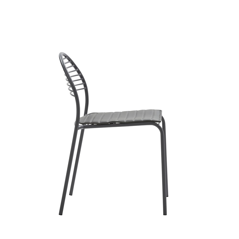 Set 4 sedie impilabili in metallo colore grigio - Zanini Design
