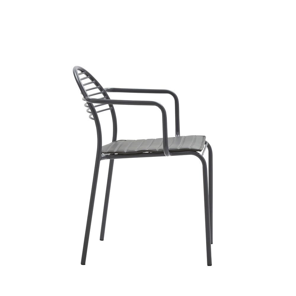 Set 4 poltrone impilabili in metallo colore grigio - Zanini