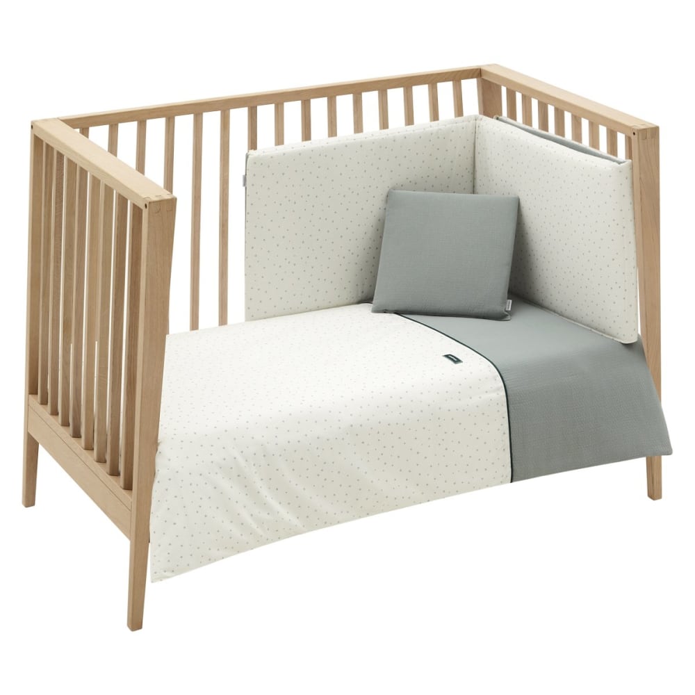 Juego nórdico y protector de cuna bebé Verde 110x170x3 cm - Maisons du Monde