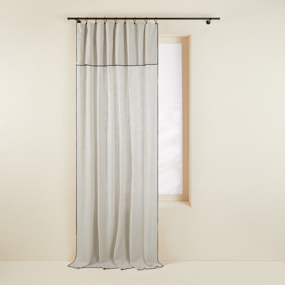 Rideau effet lin beige