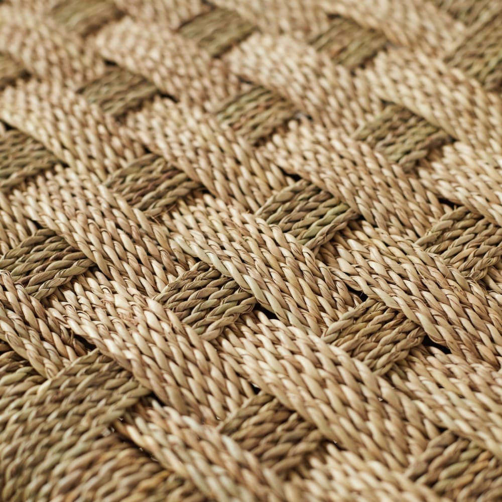 Banc marocain  tressage damier osier/bois naturel 35 x 100