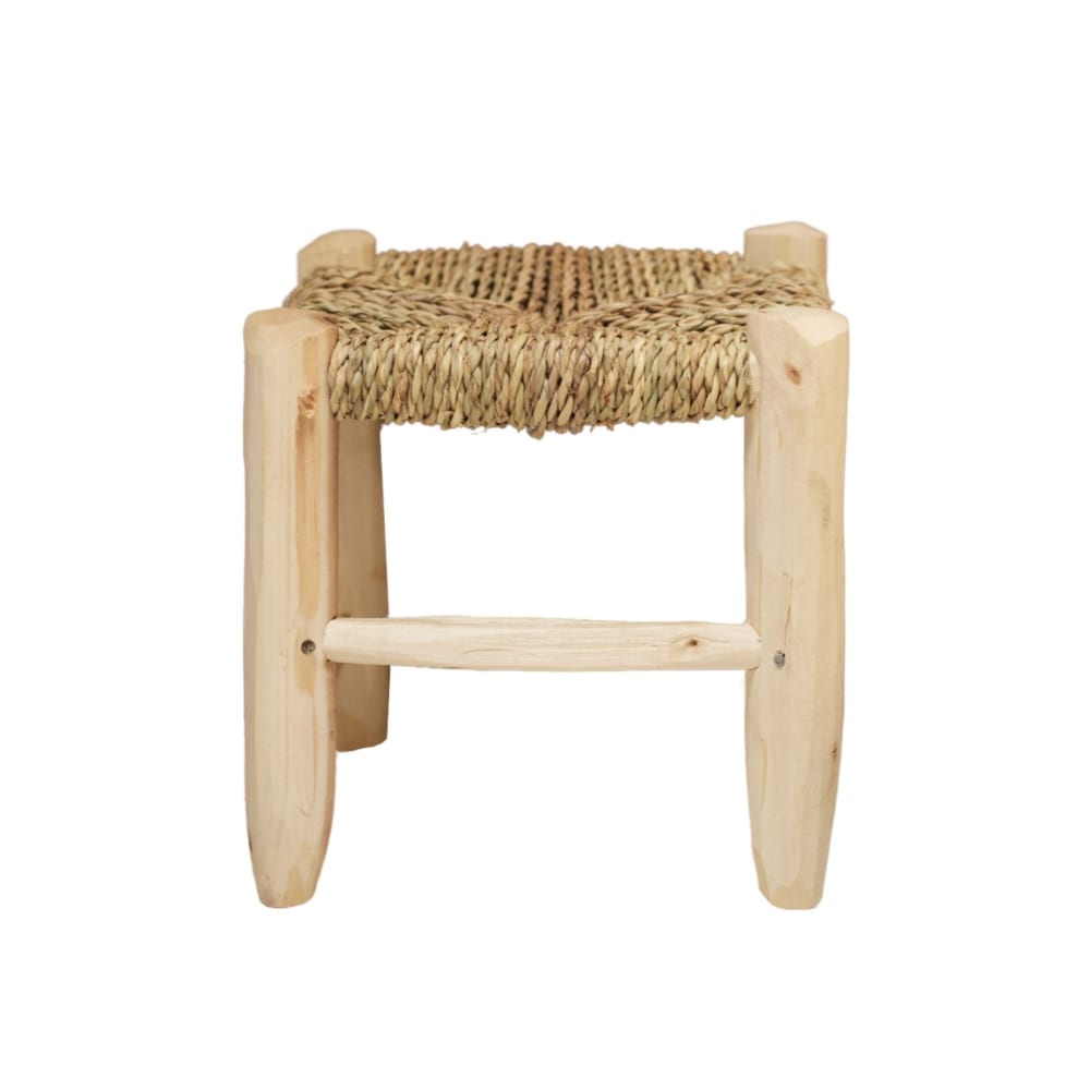 Tabouret marocain bois de laurier - osier/bois - 20 cm Tabouret marocain bois de laurier - osier/bois - 20 cm