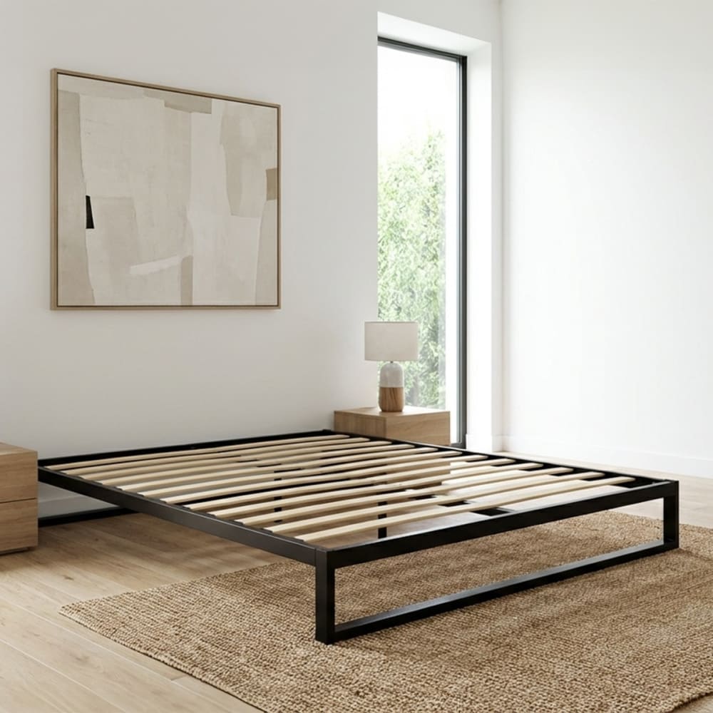 Sommier en kit lattes métal noir 140x190 - Maisons du Monde
