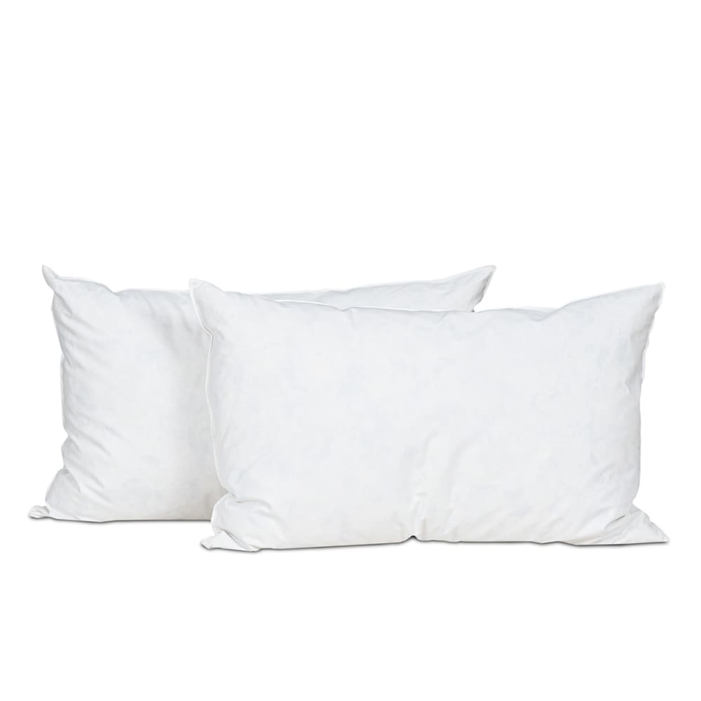 Bellecour Lot de 4 oreillers plumes 45x70 style classique chic Blanc Certifié Oeko-Tex