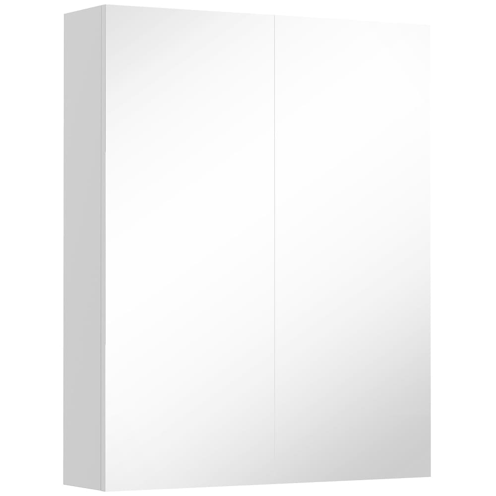 Armoire miroir de salle de bain 2 portes étagères blanc