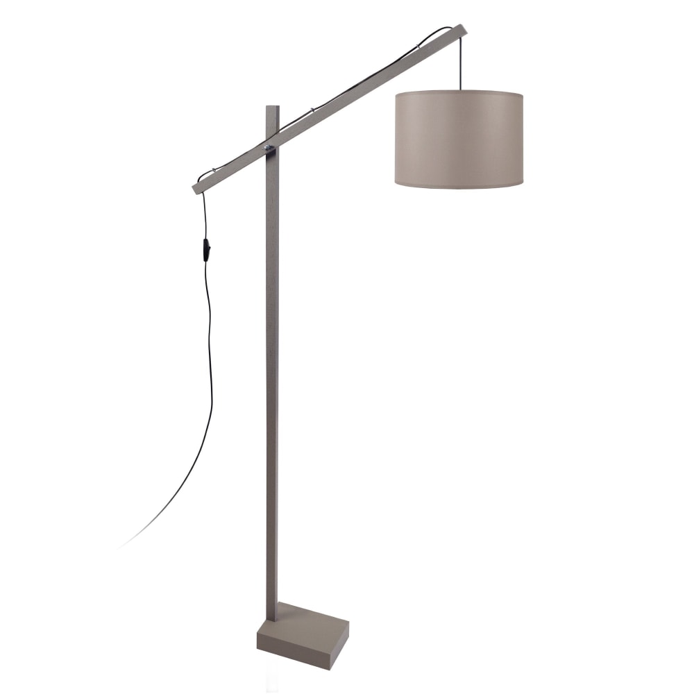 Lampadaire liseuse bois taupe abat-jour taupe