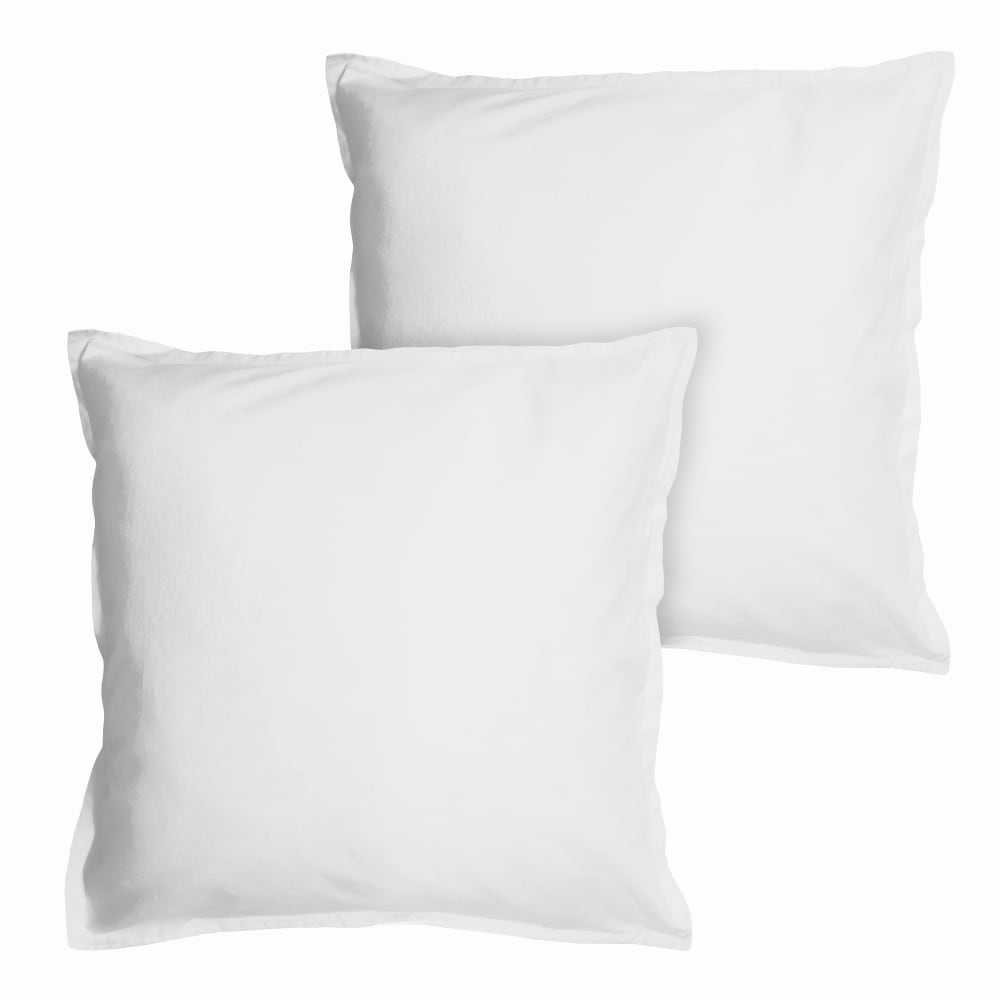 Set de 2 taies d'oreiller unies à volant Blanc 65x65cm