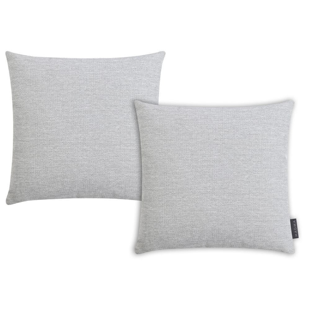 Magma Housses de coussin d'extérieur gris - lot de 2 - 40x40 style classique chic Certifié Oeko-Tex - Pvc - Poly Chlorure De Vinyle