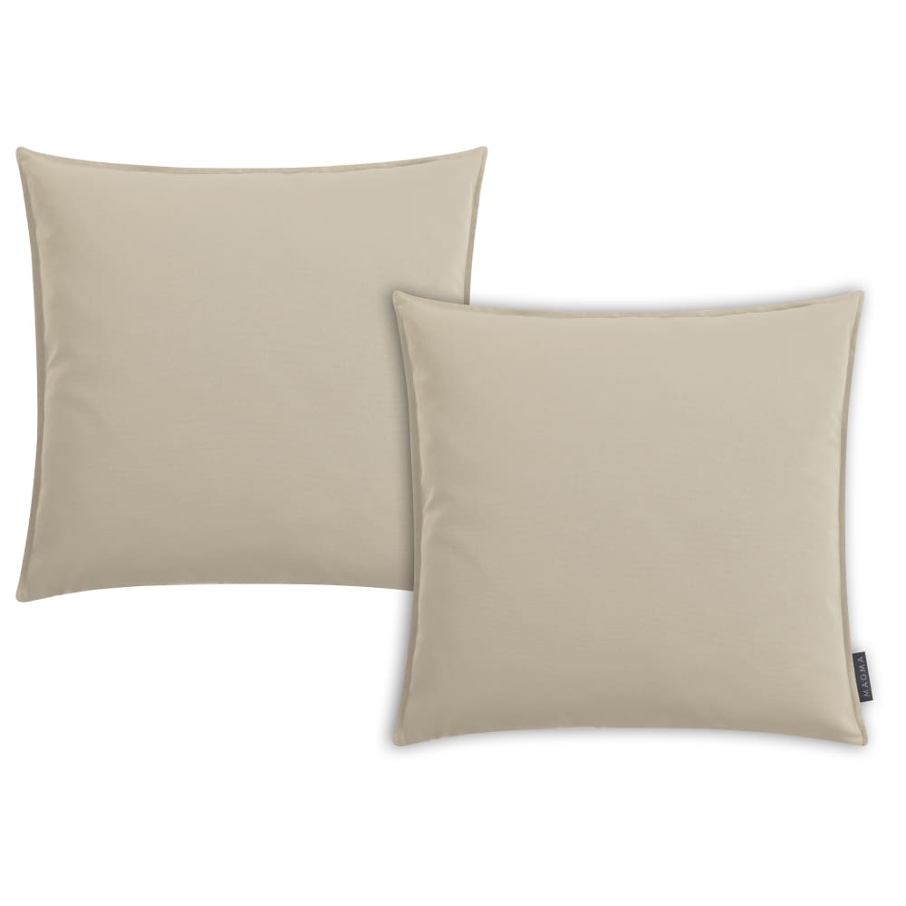 Magma Housses de coussin volant piqué sable- lot de 2- 50x50 style classique chic Gris Acrylique