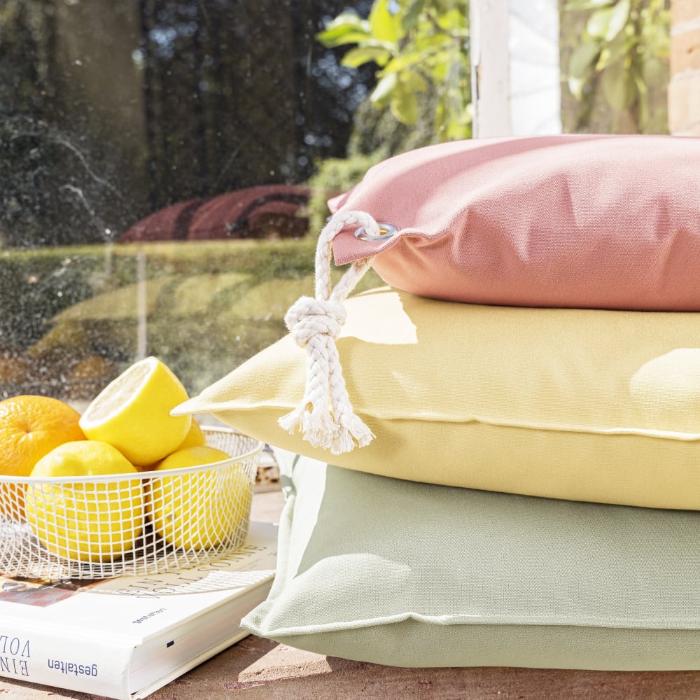 Housses de coussin volant piqué ivoire- lot de 2- 50x50 - Maisons du Monde