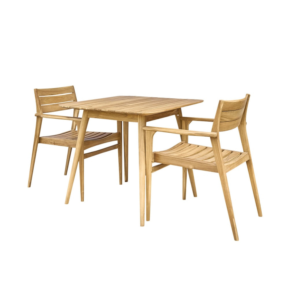 Salon de jardin en teck massif 2/4 pers. - Maisons du Monde