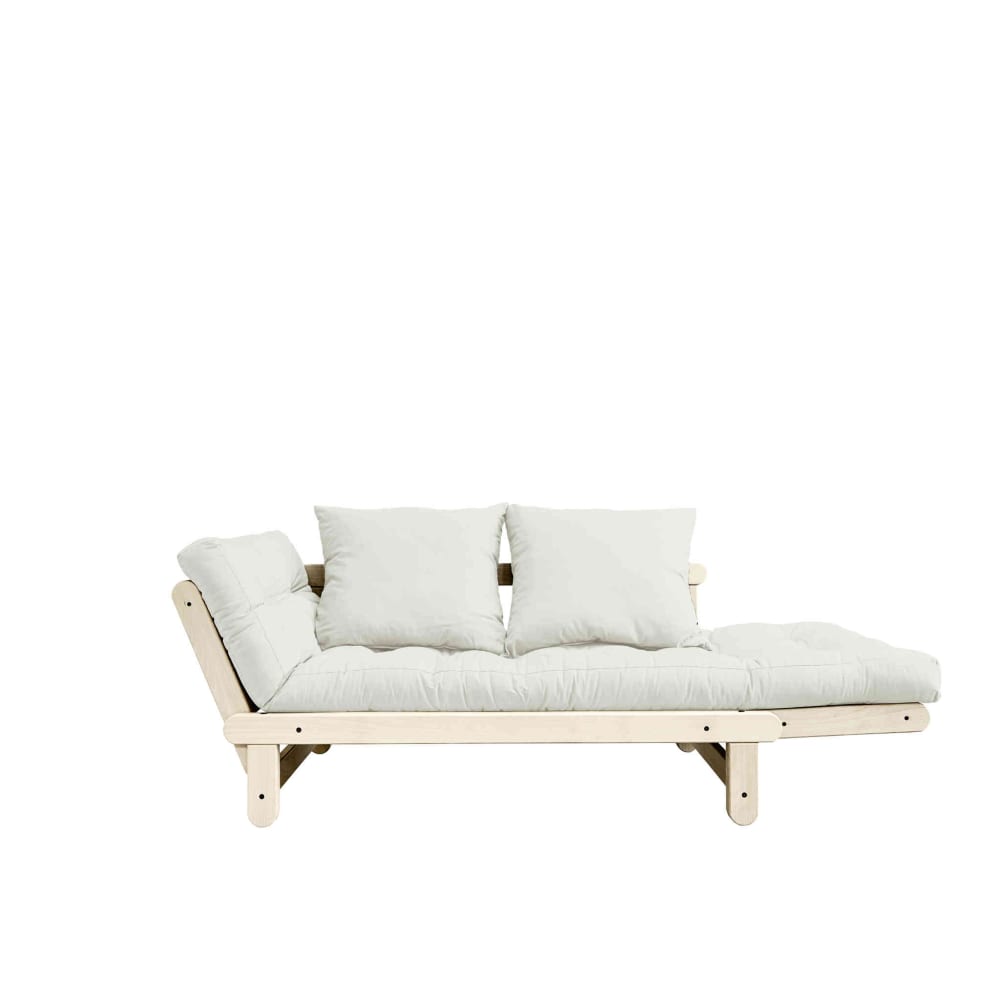 Banquette ajustable en pin massif naturel matelas naturel 75x200