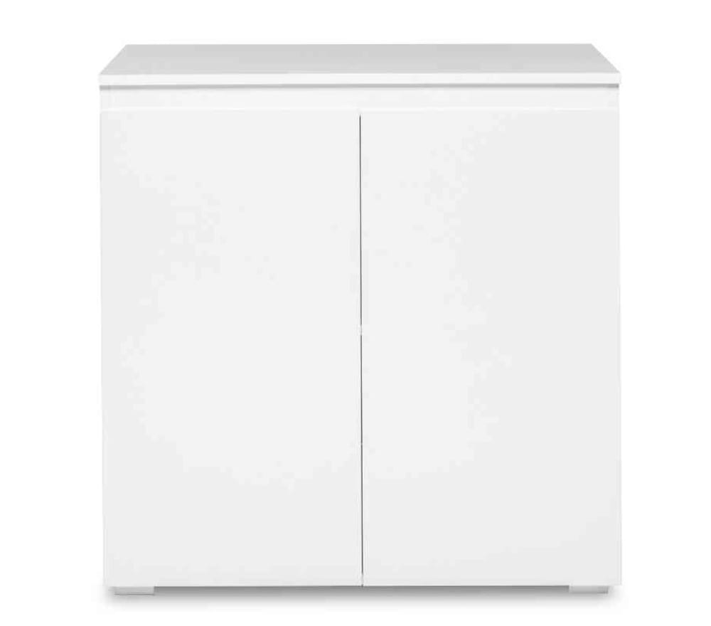 Commode effet bois blanc, 2 portes