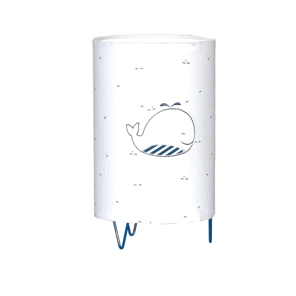 Sauthon Luminaire en coton style classique chic Blanc Coton - 15x26x15cm