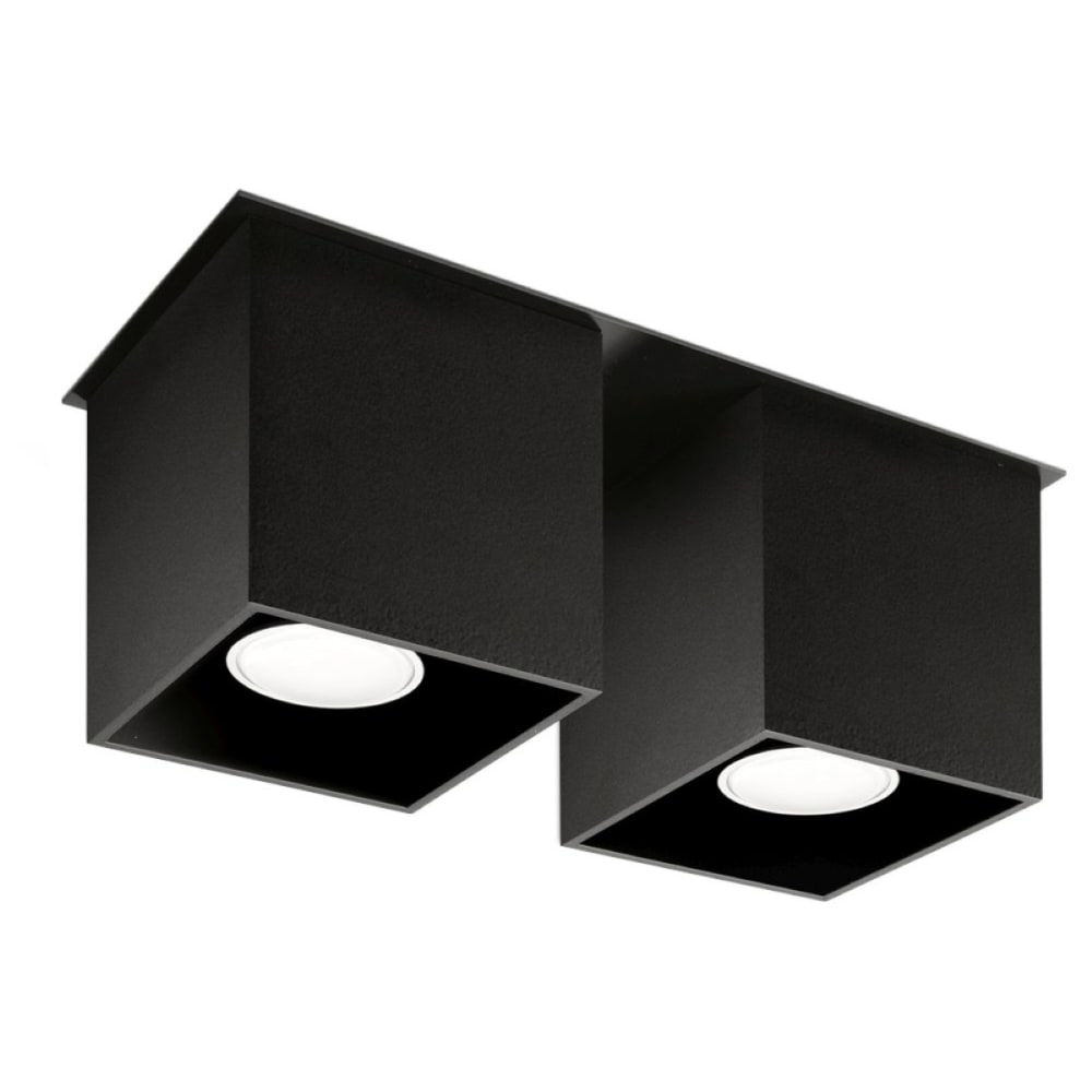 Plafonnier aluminium noir H 12 cm