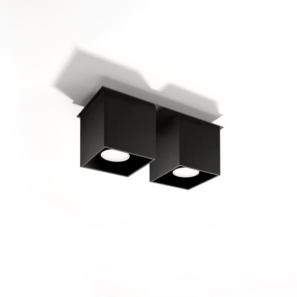 Plafonnier Aluminium Noir GU10 2 Quad 2 — vue 3