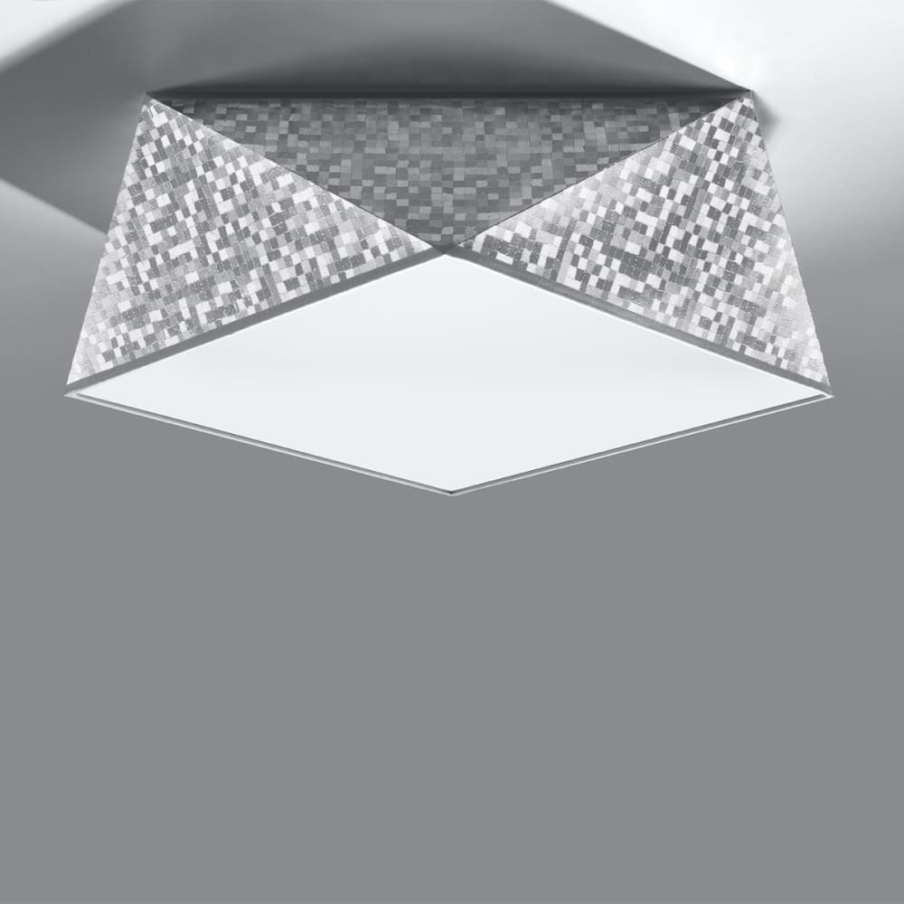 Plafonnier PVC Argent E27 2 Hexa — vue 3