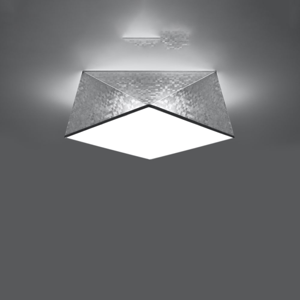 Plafonnier PVC Argent E27 2 Hexa — vue 4