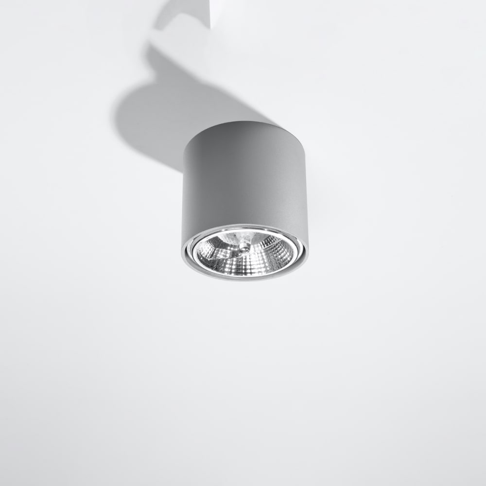 Plafonnier Aluminium Gris GU10/ES111 1 Tiube — vue 3